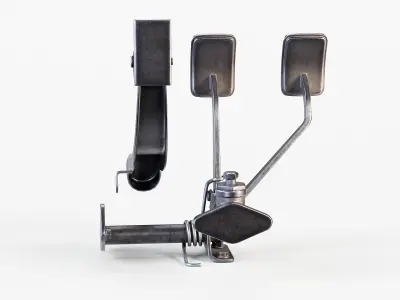 Vintage Car Pedals PBR Low-poly 3D model