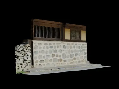 Korean traditional tile-roofed house 3D model