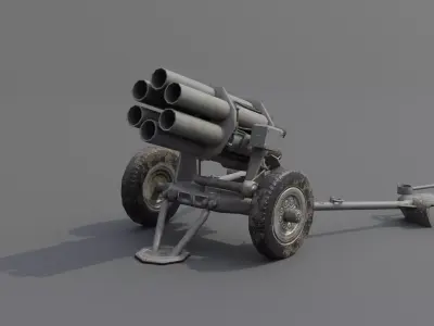 15 Cm Nebelwerfer 41 Rocket artillery Low-poly 3D model