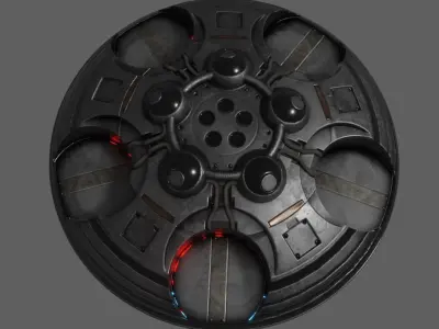 Modular Sci-fi Saucer Free low-poly 3D model