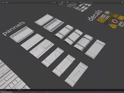 Sci Fi Industrial Trim Sheet Kitbash Vol 01 3D model