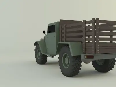 military pickup truck 3D model