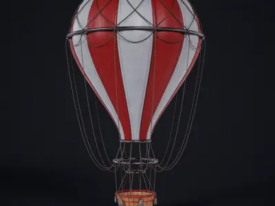 Hot Air Ballon Low-poly 3D model