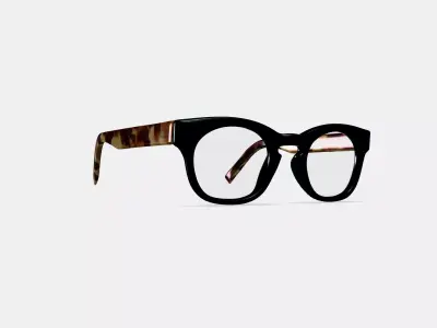 Kimball Eyeglasses in Jet Black with Brioche Tortoise 3D model
