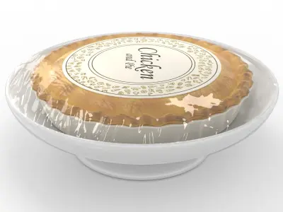 Pasties dumplings and pizzas Chicken and Mushroom Pie 3D model