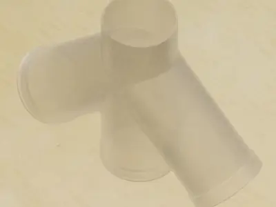 Transparent Fitting Double Y 3D model