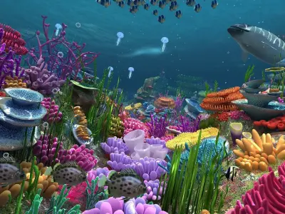 Underwater World 3d model life seascape Low-poly 3D model