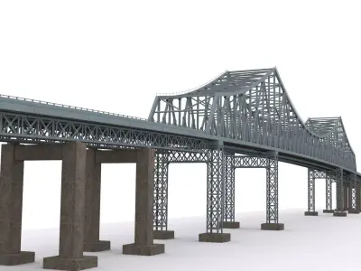Bridge Tappan Zee Low-poly 3D model
