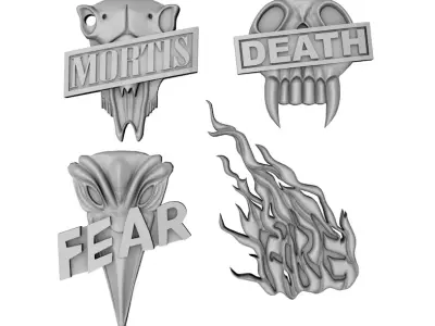 Judge Dredd Dark Judge badges 3D print model