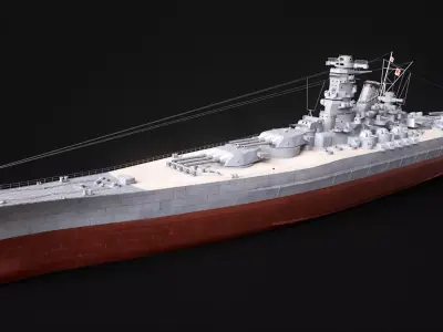 Yamato Class - WW2 Japanese Battleship Low-poly 3D model