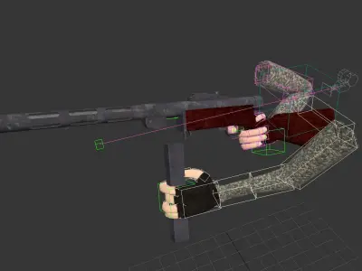 Suomi-konepistooli gun with wooden handle Low-poly 3D model