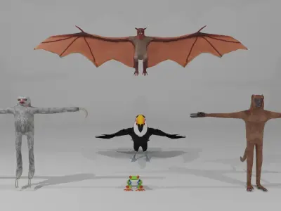 Rainforest Animals 3D model