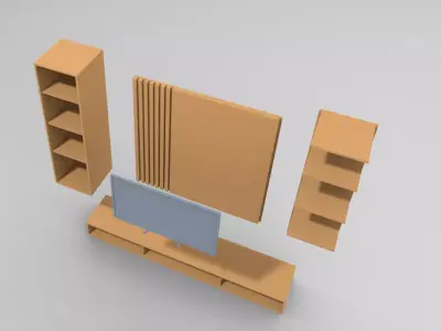 TV Showcase - Interio Free low-poly 3D model