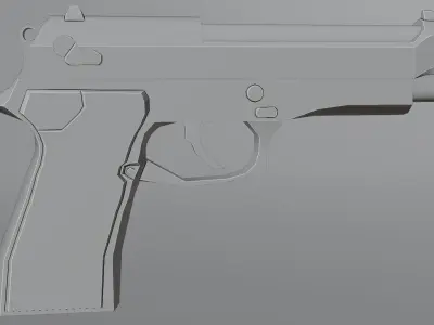 Pistol Low-poly 3D model Free low-poly 3D model