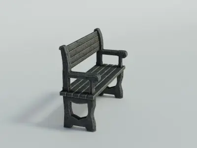 Bench Low-poly 3D model