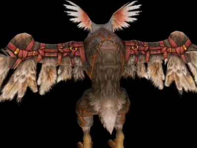 fantasy owl flying Low-poly 3D model