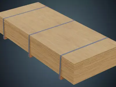 Wooden Sheets 2A Low-poly 3D model