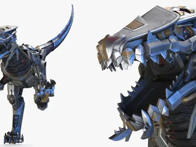Robotic Dinosaur Rigged 3D model
