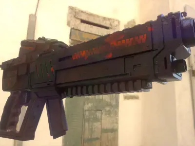 Sci-Fi Gun to AAA Games Low-poly 3D model