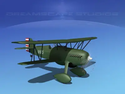 Curtiss P-6E Hawk V09 3D model