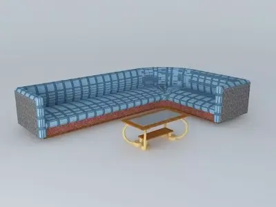 Table and sofa Free 3D model