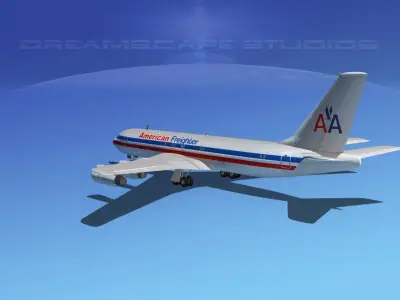 Boeing 707 American Freighter 3D model