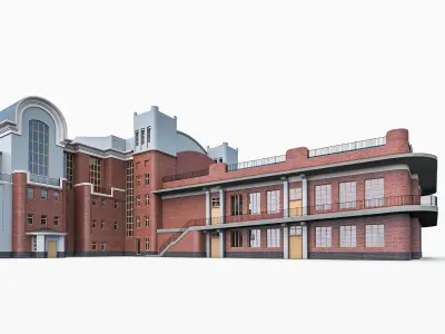 Opera Theater Building Low-poly 3D model