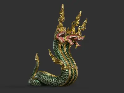 King Of Naga Thailand Sculpture 3D model