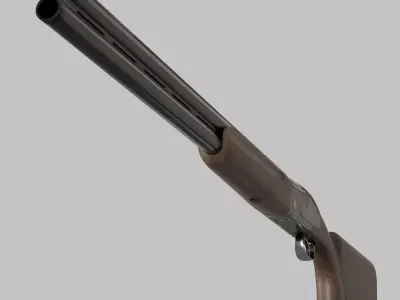 Over-under Double Barreled Shotgun Low-poly 3D model