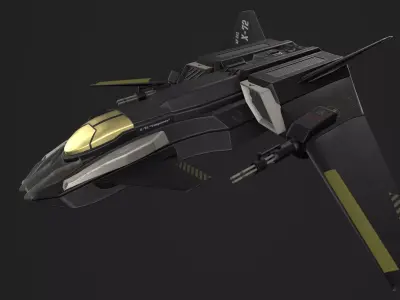 X-72 Vengeance Fighter Craft Low-poly 3D model