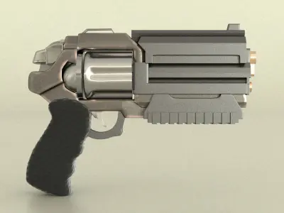 laos Game revolver Low-poly 3D model