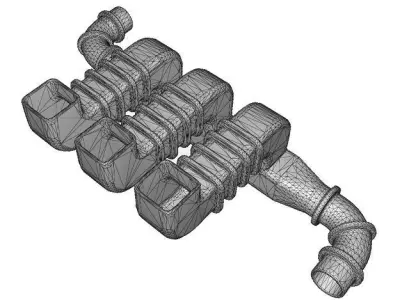 Aluminium HVAC Duct Low-poly 3D model