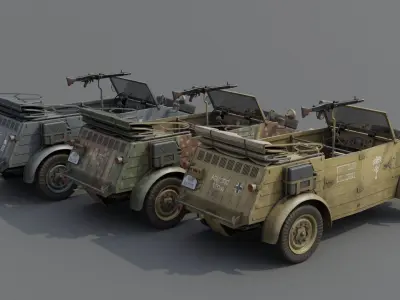 VW type 82 Kubelwagen Low-poly 3D model