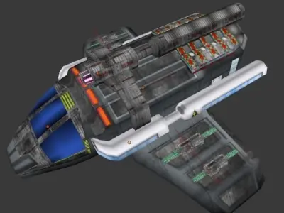 Sci-fi Space  Cargo Bomber Ship Free low-poly 3D model