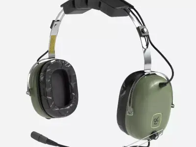 Pilots Headset Low-poly 3D model