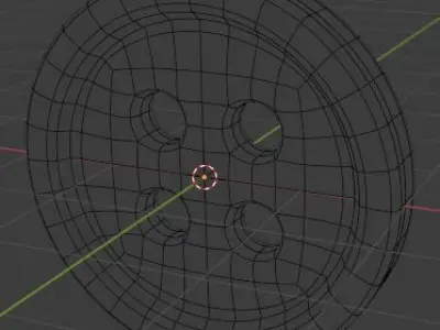 A Blue Orange Shirt Button 3D model