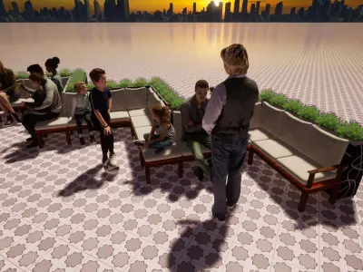 Sofa de exterior con materiales PBR 2K Free 3D model