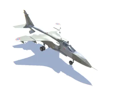 Jaguar Jet Fighter Aircraft Low-poly 3D model