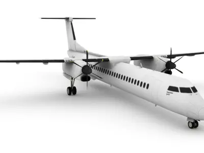 Dash Q400 Low-poly 3D model