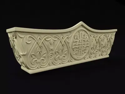 Central decor ornament for furniture 3D model