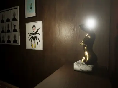 Decorative Lamp - gold sculpture - Low Poly Free low-poly 3D model