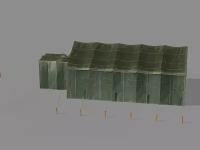 Military Tent Game Ready Low-Poly 3D Model Low-poly 3D model