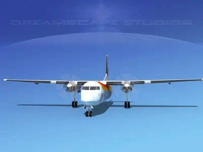 Fokker 50 Air Nostrum 3D model