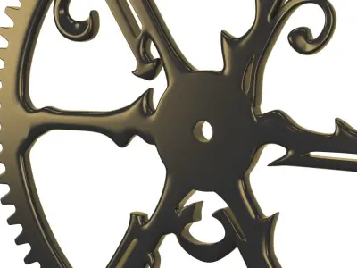 Seteampunk metal spur gear old victorian style 3D model