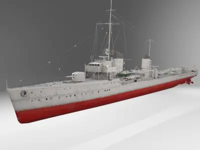 Mowe Class Type 23 Torpedo Boat  Low-poly 3D model