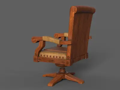 Classic Vintage Leather Luxury Chair 3D model