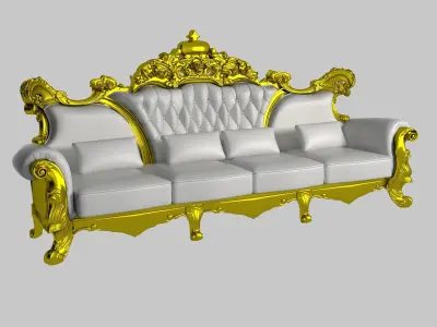 Classic Sofa Soft Low-poly Free 3D print model