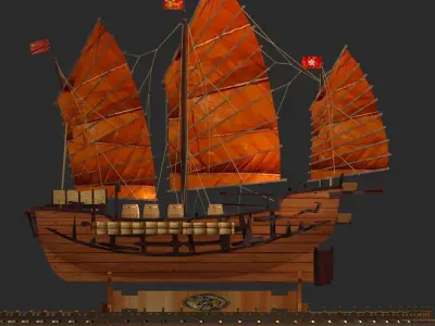 Chinese junk boat 3D model