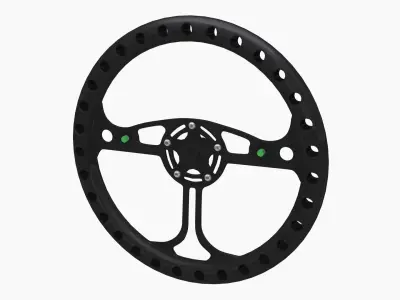 RJ Max steering wheel Low-poly 3D model