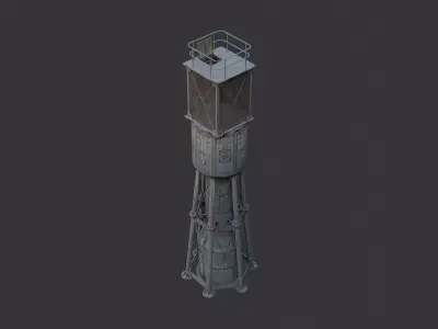 Weathered Lighthouse Tower Exterior Low-poly 3D model